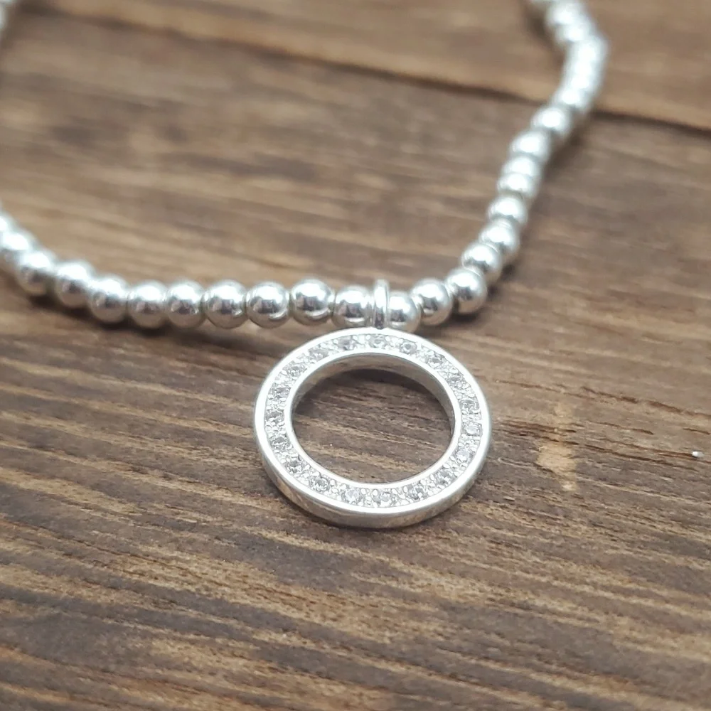 Katie loxton silver crystal eternity‎ disc bracelet B0631